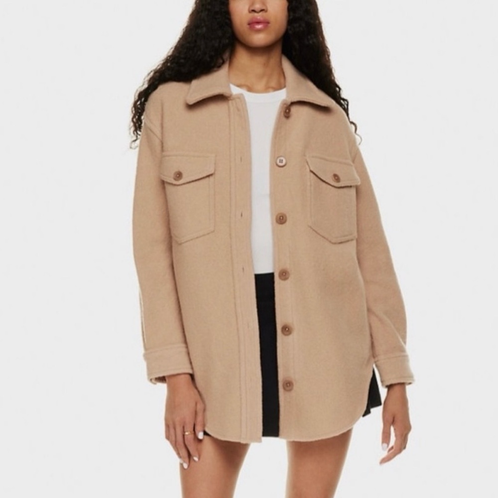 Aritzia Wilfred Ganna merino wool shirt jacket